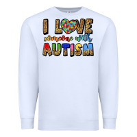 White i love someone with autism Premium Sweatshirt - LillyAllenDesigns