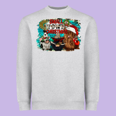 Small Town Christmas Heavyweight Sweatshirt Designed By Cowgirlartshop