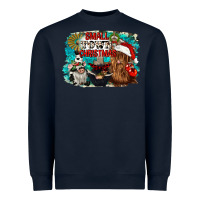 Navy small town christmas Heavyweight Sweatshirt - CowGirlArtShop