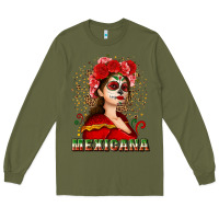 Sugar Skull Girl With Mexicana Long Sleeve Tee | Teevron