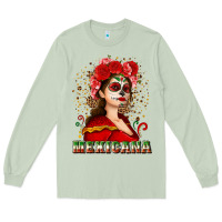 Matcha Sugar skull girl with Mexicana Long Sleeve Tee - NancyCooperArtShop