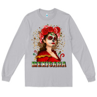 Moon Dust Sugar skull girl with Mexicana Long Sleeve Tee - NancyCooperArtShop