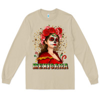 Mushroom Sugar skull girl with Mexicana Long Sleeve Tee - NancyCooperArtShop