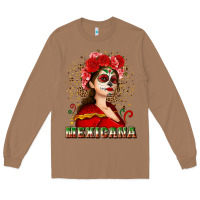 Toasted Coconut Sugar skull girl with Mexicana Long Sleeve Tee - NancyCooperArtShop