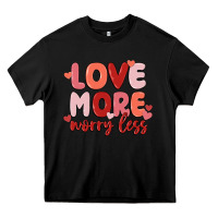 Black love more worry less Heavy Core Tee - MaliasSmallBusiness