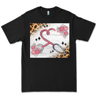 Black customized leopard floral nurse Premium Tee - MaliasSmallBusiness