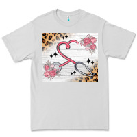 Dove Grey customized leopard floral nurse Premium Tee - MaliasSmallBusiness