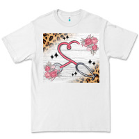 White customized leopard floral nurse Premium Tee - MaliasSmallBusiness