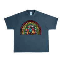 Midnight Navy Christmas cowboy boots rainbow Urban Heavy Tee - RanaPortraitStore