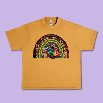 Christmas Cowboy Boots Rainbow Urban Heavy Tee Designed By Ranaportraitstore