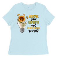 Baby Blue break your limits Ladies Tee - MaliasSmallBusiness