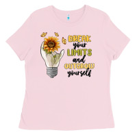 Bubblegum Pink break your limits Ladies Tee - MaliasSmallBusiness