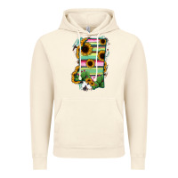Vintage Artic Mississippi Map Sunflower Cactus Serape Vintage Hoodie - RanaPortraitStore