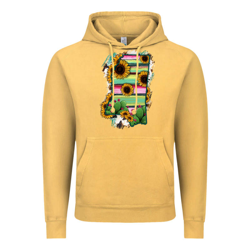 Mississippi Map Sunflower Cactus Serape Vintage Hoodie by RanaPortraitStore | Teevron