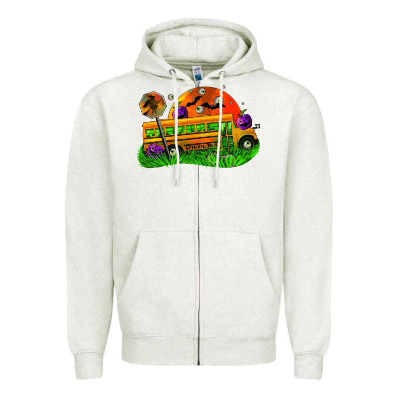 Halloween School Bus Zipper Hoodie by FaDigitalArtStudio | Teevron