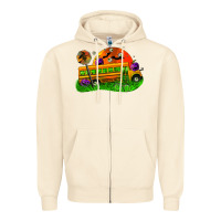 Sandshell Halloween School Bus Zipper Hoodie - FaDigitalArtStudio