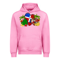Fuchsia Pink dominican republic hearts Urban Hoodie - Artiststas