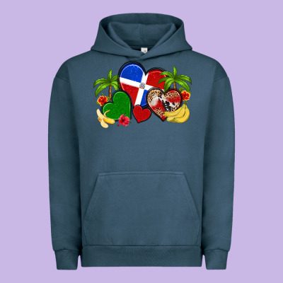 Dominican Republic Hearts Urban Hoodie Designed By Artiststas