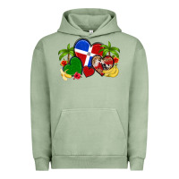 Pigment Oil Green dominican republic hearts Urban Hoodie - Artiststas