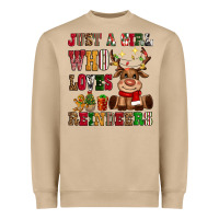Mushroom just a girl who loves reindeers Heavyweight Sweatshirt - CowGirlArtShop