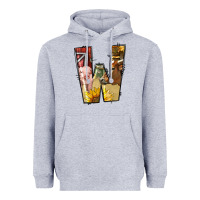 Heather Grey farm life alphabet lowercase letters w Heavyweight Hoodie - BundleAndBundleShop