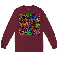 Burgundy Pride leopard seamless pattern Long Sleeve Tee - NancyCooperArtShop