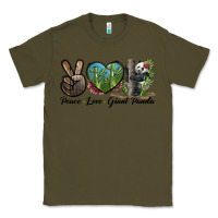 Army Green Peace Love Giant Panda Classic Tee - LillyAllenDesigns
