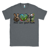 Charcoal Heather Peace Love Giant Panda Classic Tee - LillyAllenDesigns