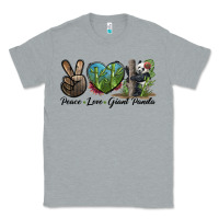 Heather Grey Peace Love Giant Panda Classic Tee - LillyAllenDesigns