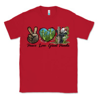 Red Peace Love Giant Panda Classic Tee - LillyAllenDesigns