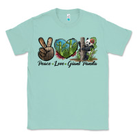 Seafoam Peace Love Giant Panda Classic Tee - LillyAllenDesigns