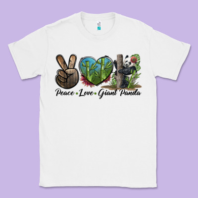 Peace Love Giant Panda Classic Tee Designed By Lillyallendesigns