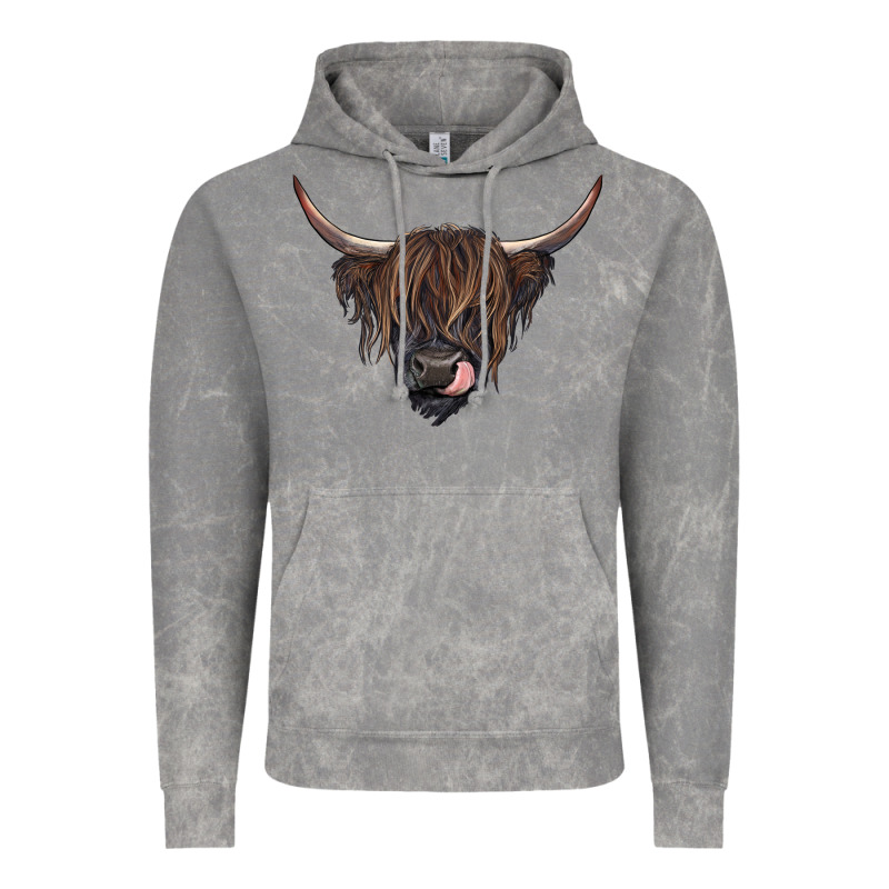 Black Highland Cow Vintage Hoodie by RanaPortraitStore | Teevron