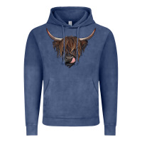 Vintage Denim black highland cow Vintage Hoodie - RanaPortraitStore