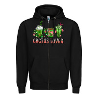 Black Cactus Lover Cactus Coffee Cups Zipper Hoodie - FaDigitalArtStudio