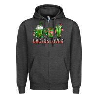 Charcoal Heather Cactus Lover Cactus Coffee Cups Zipper Hoodie - FaDigitalArtStudio