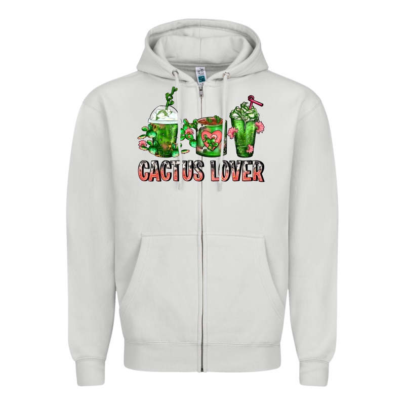 Cactus Lover Cactus Coffee Cups Zipper Hoodie by FaDigitalArtStudio | Teevron