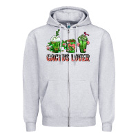 Heather Grey Cactus Lover Cactus Coffee Cups Zipper Hoodie - FaDigitalArtStudio