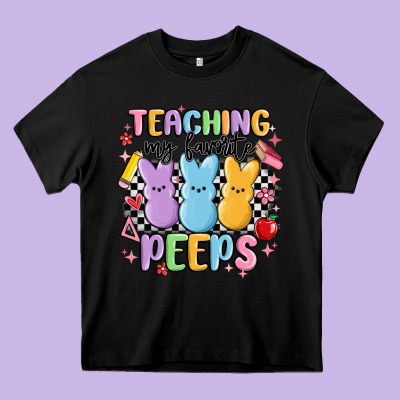Teaching My Favorite Peeps Heavy Core Tee Designed By Maliassmallbusiness