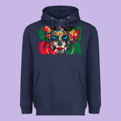 Chingona Sugar Skull Heavyweight Hoodie Designed By Bundleandbundleshop