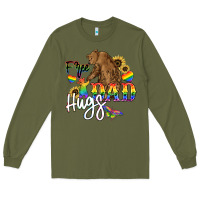 Army Green Free Dad hugs Long Sleeve Tee - NancyCooperArtShop