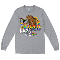 Heather Grey Free Dad hugs Long Sleeve Tee - NancyCooperArtShop