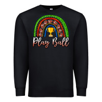 Black Play Ball Football Rainbow Premium Sweatshirt - CowhideDigitalArt
