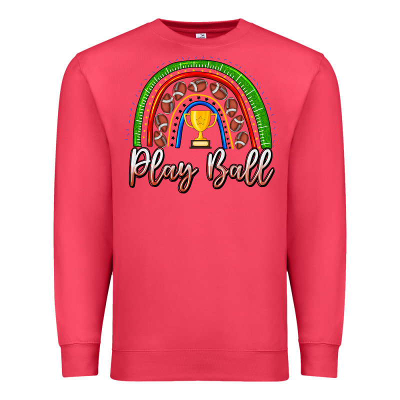 Play Ball Football Rainbow Premium Sweatshirt by CowhideDigitalArt | Teevron