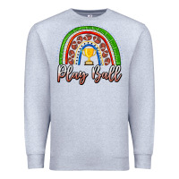 Heather Grey Play Ball Football Rainbow Premium Sweatshirt - CowhideDigitalArt