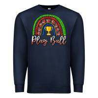 Navy Play Ball Football Rainbow Premium Sweatshirt - CowhideDigitalArt