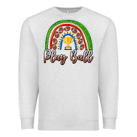 Oatmeal Heather Play Ball Football Rainbow Premium Sweatshirt - CowhideDigitalArt