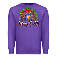 Purple Play Ball Football Rainbow Premium Sweatshirt - CowhideDigitalArt