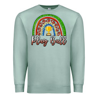 Seafoam Play Ball Football Rainbow Premium Sweatshirt - CowhideDigitalArt