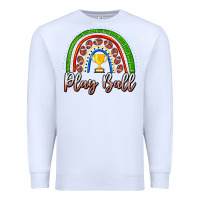 White Play Ball Football Rainbow Premium Sweatshirt - CowhideDigitalArt
